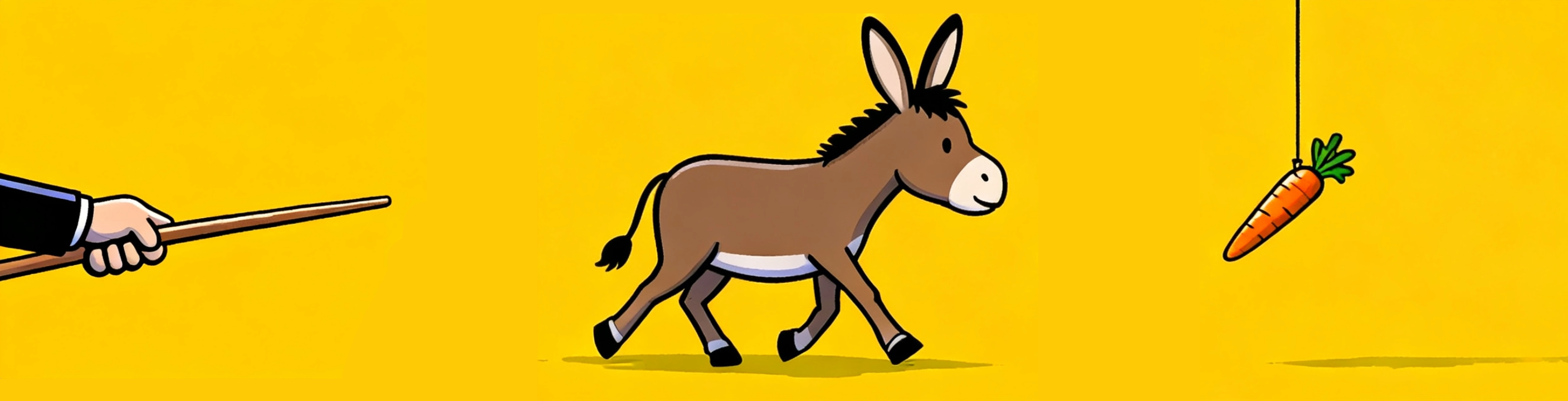A donkey following a dangled carrot — illustrating what motivates customers to act